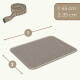 Beige strukturierte rechteckige Haustiermatte mit Griffausschnitt; angezeigte Maße 1: 45 cm, 2: 35 cm