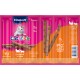 Opakowanie Vitakraft CatStick classic z wesołym białym kotem, zawierające 6 mięsnych patyczków. Tekst podkreśla "95% Extra Meaty" i "No Sugar Added."