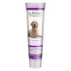 Tube mit PetBalance Support Verdauungspaste für Hunde, mit einem Golden Retriever auf dem Etikett, mit Text in mehreren Sprachen.