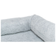 Graues Haustierbett mit plüschigem, weichem Stoff und erhöhten Rändern, ideal für den Komfort von Haustieren.