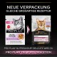 Zwei Katzenfutterbeutel: links Purina Pro Plan Nutri Savour Delicate, rechts Pro Plan Delicate Digestion, beide mit neuer Verpackung.