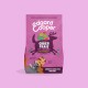 Sachet rose d'aliments pour chiens Edgard Cooper avec silhouette de cerf, deux chiens ; texte « GIBIER FRAIS ET CANARD » et « CHIENS ADULTES MEDIUM ».