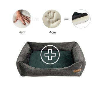 Otto Orthopädisches Hundebett Grau S-XL dunkelgrün M