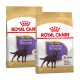 Twee zakken Royal Canin hondenvoer gelabeld 'Sterilised Labrador Retriever', met een illustratie van een bruine Labrador en voedingsinformatie.