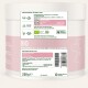 Weißes Glas mit rosa Etikett für BIO Spirulina Pulver (Futtermittel für Hunde und Katzen), 250 g, Barcode und Hund-/Katzensilhouette.