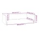 Illustration eines Haustiersofas mit beschrifteten Abmessungen: 110 cm (43,3"), 70 cm (27,6"), 18 cm (7,1"), und 15 cm (5,9").