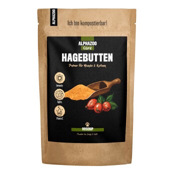 ALPHAZOO Hagebutten-Pulver für Hunde und Katzen 750 g