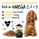 Premium kaltgepresstes Leinsamenöl für Hunde, reich an Omega 3, 6, 9, verbessert Herzgesundheit, Energie, Immunität, vegan.