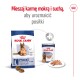 Opakowanie karmy dla psów Royal Canin z dużą torbą suchej karmy 'maxi' dla psów 8+ oraz puszką mokrej karmy, sugerujące mieszanie dla lepszych posiłków.