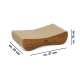 Holz-Katzenkratzer mit einer beigen Oberfläche, etwa 37 cm lang, 23 cm breit und 10 cm hoch.