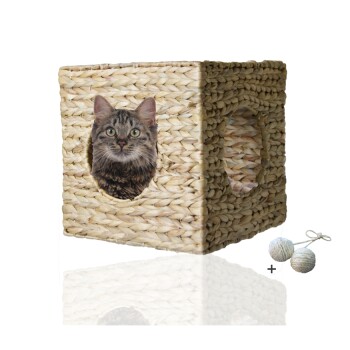 ® eckige Katzenhöhle für Wandmontage, Kletterwandelement mit Gratis-Spielballset