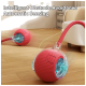 Rotes automatisches Haustier-Spielzeug mit Hindernisvermeidung und Sensorfunktionen, das auf einem Holzboden mit einem gekrümmten Pfad rollt.