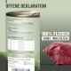 Fütterungshinweise für Hunde nach Gewicht: 5 kg (150-200g), 10 kg (250-400g), 20 kg (500-700g), 30 kg (800-1200g), 60 kg (bis zu 2000g).