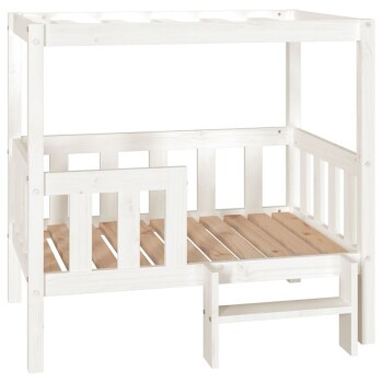 erhöhtes Hundebett aus Kiefernholz weiß 73,5 cm, 90 cm, 73,5 cm