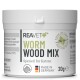 Behälter mit REAVET+ Wurmholz-Mix für Katzen, 20g, mit grünem Text und deutschen Etiketten, mit Zutaten und Anwendungshinweisen.