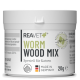 Behälter mit REAVET+ Wurmholz-Mix für Katzen, 20g, mit grünem Text und deutschen Etiketten, mit Zutaten und Anwendungshinweisen.