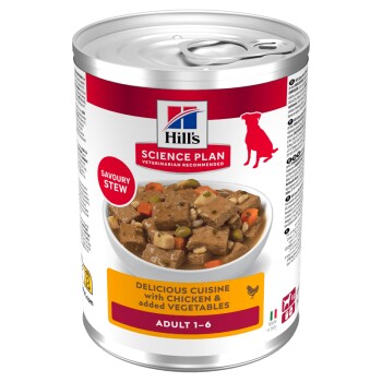 Hill's Science Plan Nassfutter Hund, Adult, Ragout, mit Huhn und zugefügtem Gemüse 12x363 g