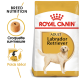 Sac de nourriture pour chiens Royal Canin Labrador Retriever adulte, présentant une nutrition spécifique à la race, une illustration de croquettes et du texte en français.