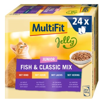 Junior Jelly Fish & Meat Mix Multipack 24x100 g