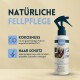 Natürlicher Haustierfellpflege-Spray mit Kokosnussduft für glattes Fell, mit Vorteilen für den individuellen Haarschutz.