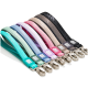 Set bunter Nylon-Hundeleinen in Türkis, Mint, Blau, Lila, Rosa, Beige, Braun und Schwarz mit Metallwirbelkarabinern und weißen Markenetiketten