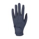 Marineblaue Haustierpflegehandschuhe mit perforierten Fingern für Atmungsaktivität, mit einem sicheren Handgelenkband und dekorativen Nähten.
