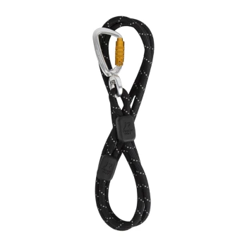 Führleine Rope Thin Schwarze Kletterstil-Hundeleine mit reflektierenden Nähten und einem Metallkarabiner, mit Gummigriffen für Komfort.