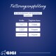 Fütterungsempfehlung: 1 Kapsel für Katzen/kleine Hunde, 2 für mittelgroße, 3 für große Hunde. Gigi-Logo unten links.