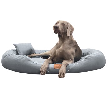 TIFFANY Couture - Orthopädisches Hundebett hellgrau 1,45 m, 20 cm, 1,05 m