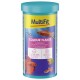 MultiFit Colour Flakes fish food for all ornamental fish, with vitamins for brilliant colors, shown with images of various fish.