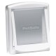 White PetSafe pet door with a clear flap, designed for easy access for pets.