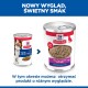 Puszki karmy Hill's Science Plan Mature Adult 7+ — stare vs nowe opakowanie, widoczne 'Loaf Paté' i 'Healthy Recipe with Beef'.