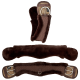 Brauner, fleecegefütterter Pferdegurt mit Metall-Schnallen, mit einem gesteppten Design und weichen Kanten für Komfort.