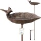 Vogeltränke auf Stab Blatt-Design