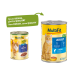 Deux boîtes de nourriture pour chats MultiFit : l'une 'Jelly Adult mit Lachs' (saumon) et l'autre 'Jelly Adult' avec un graphique de chat, présentant un nouveau design.