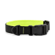 Schwarzes Nylon-Hundehalsband mit neon-gelbem gepolstertem Mesh-Futter, Kunststoff-Steckschnalle und D-Ring