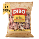 DIBO Geflügel-Haustierfutterverpackung, mit rohen Geflügelstücken, gekennzeichnet für Hunde und Katzen, 2000g, mit Text in Deutsch und Englisch.