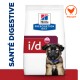 Sac de nourriture pour chiens Hill's Prescription Diet i/d Digestive Health avec un chiot et une icône de poulet étiquetée « Poulet ».