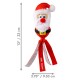 Santa Claus themed dog toy with plush face and fabric tails, measuring 13" x 3.75", labeled "KONG Wubba"