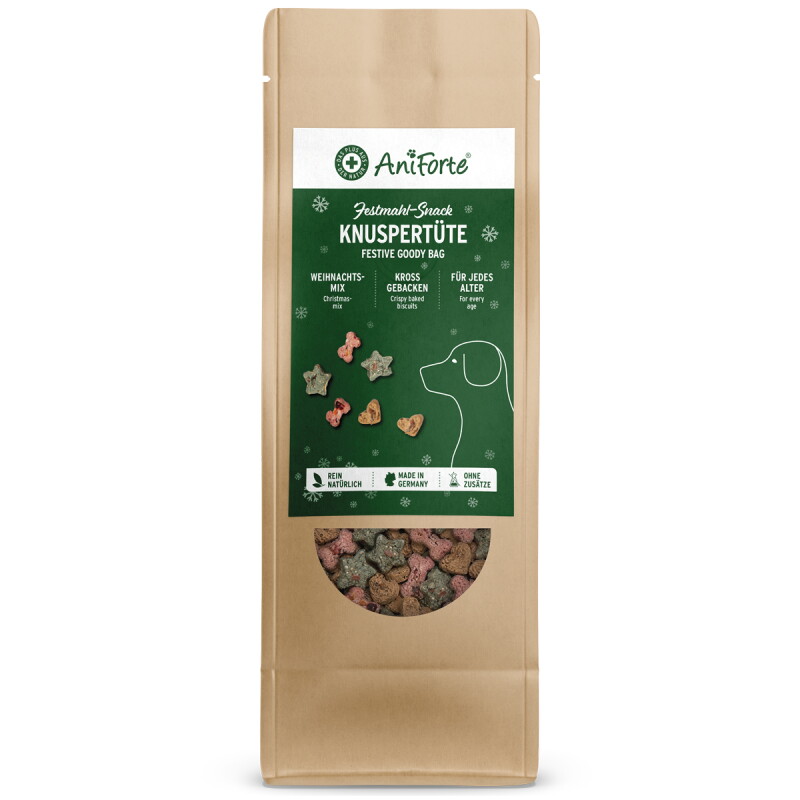 AniForte Knuspertüte Weihnachts Snack für Hunde 150 g