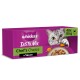 Whiskas Tasty Mix Chef's Choice in Sauce 40×85 g, violette Packung mit Katzenkopf und Schüssel mit Nassfutter.