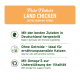 Die Verpackung des Pure Nature Land Chicken Haustierfutters zeigt "Zartes Huhn mit Kürbis" und hebt deutsche Zutaten sowie eine getreidefreie, Omega-3-Formel hervor.