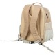 Ein beiger Haustiertrage-Rucksack mit gepolsterten Netzriemen und einem oberen Griff, entworfen für den komfortablen Transport kleiner Haustiere.