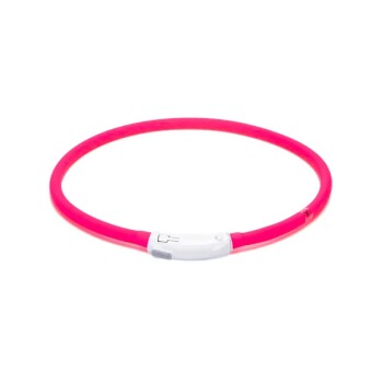 LED-Hundehalsband aus flexiblem Silikon – Zuschneidbar, Leicht & 3 Leuchtmodi rot