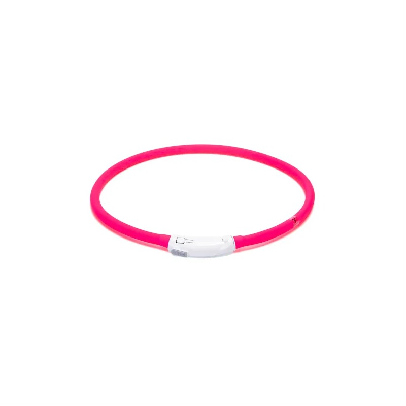 nobleza LED-Hundehalsband aus flexiblem Silikon – Zuschneidbar, Leicht, 3 Leuchtmodi rot