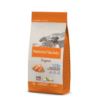 nature's variety original no grain croquettes pour chien adulte mini avec saumon sans arretes 7 kg