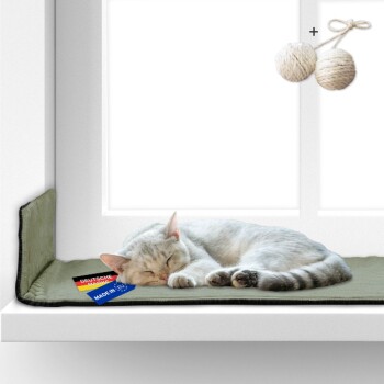 Rohrschneider ® Selbstwärmende Katzendecke, Fensterliege mit rutschfester Unterlage hellgrün 90 cm, 2 cm, 29 cm Rohrschneider ® Selbstwärmende Katzendecke, Fensterliege mit rutschfester Unterlage hellgrün 90 cm, 2 cm, 29 cm
