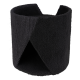 Schwarzes Haustierbett mit einem gemütlichen, weichen Fleece-Innenraum und einer strukturierten äußeren Schicht, entworfen für Komfort und Wärme.