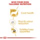 Infographic promoting tailored nutrition for dogs, highlighting benefits: coat health, stool & odour reduction, and satisfying fussy appetites.