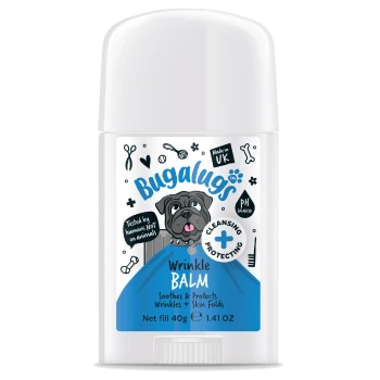 Bugaluqs Faltenbalsam für Hunde, beruhigt und schützt Falten und Hautfalten, 40g, hergestellt in Großbritannien.